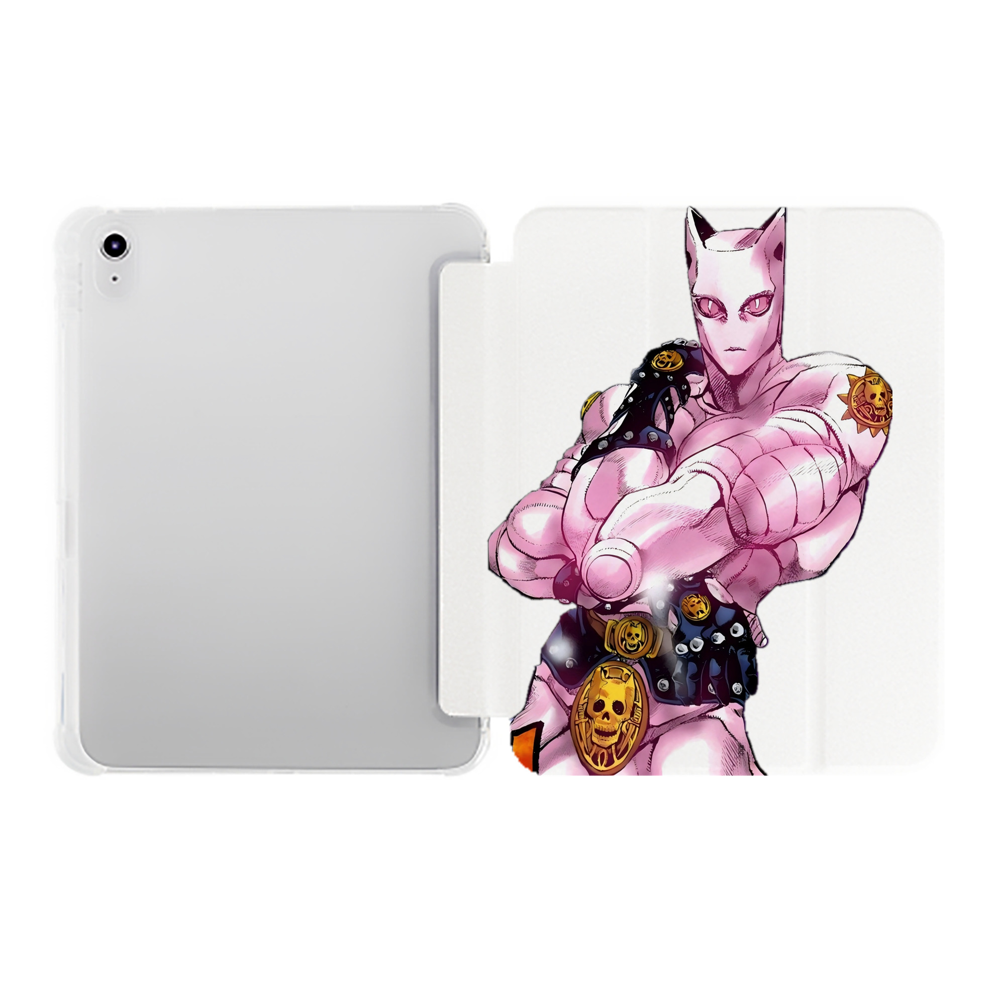 （画像用） ジョジョの奇妙な冒険 きら よしかげ JoJo's Bizarre Adventure Kira Yoshikage IPad ケース ペン収納付き 三つ折りスタンド PUレザー×シリコン 対応機種9.5/10.5/10.9インチ